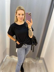 BY O LA LA...! BLUZKA T-SHIRT WĘZEŁ CZARNA