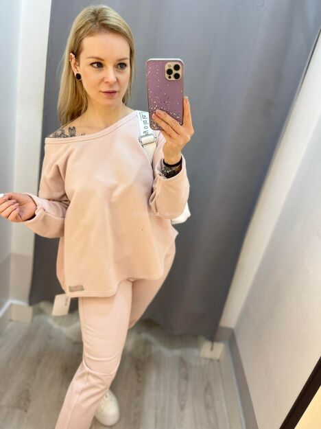 BY O LA LA! OVERSIZOWA BLUZA Z WYCIĘCIEM NA PLECACH RÓŻ