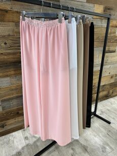 BY O LA LA!  LEKKIE SPODNIE WIDE LEG Z SZORTAMI CZARNE