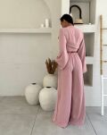 LA MILLA KOMPLET BLUZKA WIĄZANA + SPODNIE WIDE LEG RÓŻE RÓŻ - 7