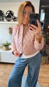 BY O LA LA! KRÓTKA KURTKA PIKOWANA RÓŻ