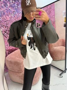 LA MILLA KURTKA BOMBER PREMIUM ECO SKÓRA KHAKI