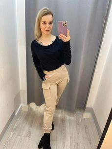 BY O LA LA! DRESOWE SPODNIE LOL BEŻ