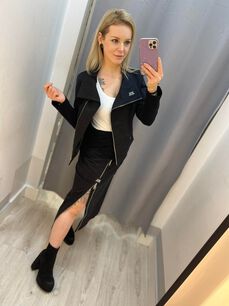 BY O LA LA...! DRELICHOWA SPÓDNICA MAXI CZARNA