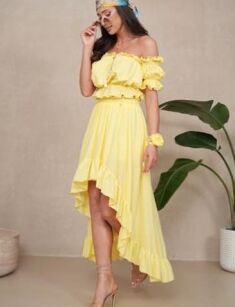 BY O LA LA...! BATYSTOWY KOMPLET BOHO CAPRI ŻÓŁTY