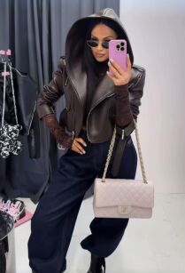 LA MILLA KURTKA RAMONESKA Z KAPTUREM CZEKOLADA