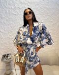 LA MILLA KOMPLET KOSZULA KIMONO + SZORTY DIOR GRANAT - 3