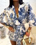 LA MILLA KOMPLET KOSZULA KIMONO + SZORTY DIOR GRANAT - 4