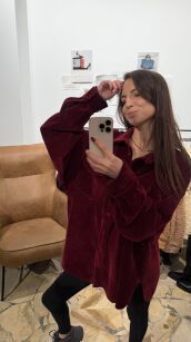 EMO OVERSIZOWA KOSZULA SZTRUKS BORDO