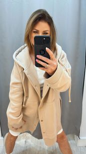 BY O LA LA! OVERSIZOWA BLUZA NAPY BEŻ