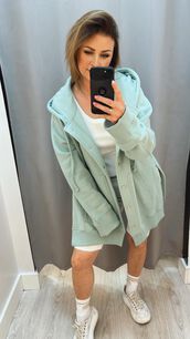 BY O LA LA! OVERSIZOWA BLUZA NAPY MIĘTA