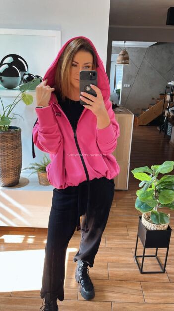 BY O LA LA! DRESOWA BLUZA ROZPINANA JEŻYNA