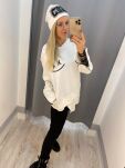 BY O LA LA! ASYMETRYCZNA BLUZA BUŻKA ŚMIETANA - 6