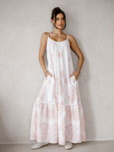 BY O LA LA! SUKIENKA MAXI OCEAN RÓŻ