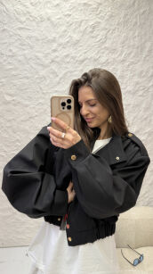 LA MILLA KURTKA BOMBER Z PAGONAMI CZARNA