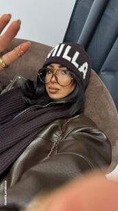 LA MILLA PRĄŻKOWANY SZAL LOGO CZEKOLADA