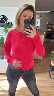BY O LA LA...! PRĄŻKOWANA BLUZKA BASIC LOL GIRL MAGENTA