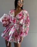 LA MILLA KOMBINEZON OVERSIZE PEONIE ECRU/RÓŻ/MULTICOLOR - 3