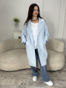 BY O LA LA! PŁASZCZ DRESOWY OLL SPRING BABY BLUE