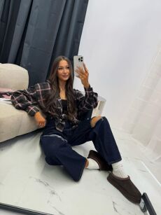 LA MILLA KOSZULA PREMIUM W KRATĘ CZERŃ/GRAFIT/RÓŻ