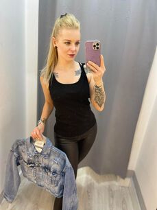 BY O LA LA...! BLUZKA TOP LOGO CZARNA