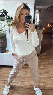 BY O LA LA...! PRĄŻKOWANA BLUZKA BASIC HERB KOKOS