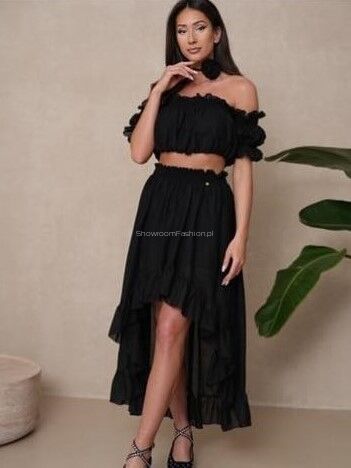 BY O LA LA...! BATYSTOWY KOMPLET BOHO CAPRI CZARNY