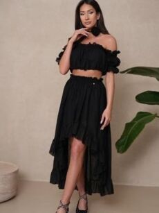 BY O LA LA...! BATYSTOWY KOMPLET BOHO CAPRI CZARNY