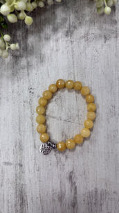 BY O LA LA ! BRANSOLETKA Z KAMIENI NATURALNYCH ŻÓŁTA/SREBRO