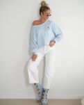 BY O LA LA! PUDEŁKOWA BLUZA Z MISIEM BABY BLUE - 3
