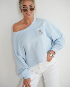 BY O LA LA! PUDEŁKOWA BLUZA Z MISIEM BABY BLUE