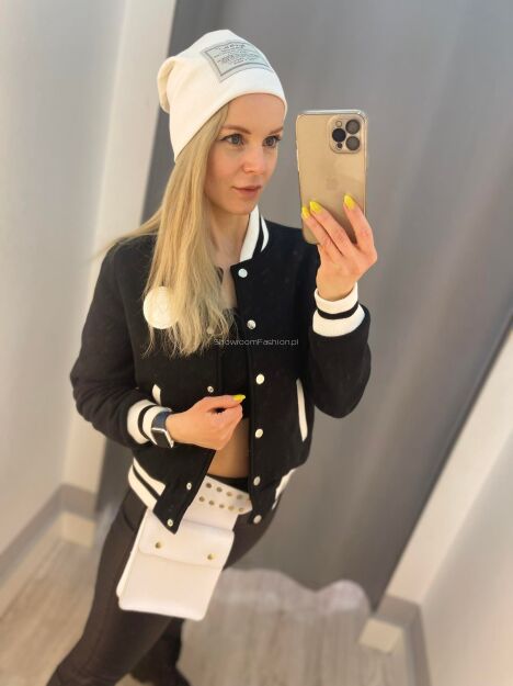 BY O LA LA! KURTKA BLUZA BOMBERKA CZARNA