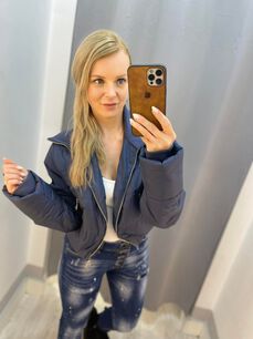 BY O LA LA! KURTKA BOMBER ODCINANY ŚCIĄGACZ GRANAT