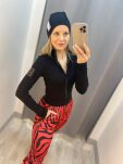 BY O LA LA! PRĄŻKOWANE BODY ZE STÓJKĄ CZARNE - 4