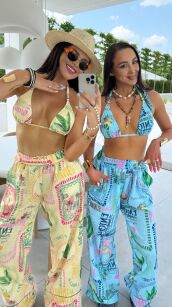LA MILLA SPODNIE LNIANE SUMMER PRINT NIEBIESKIE