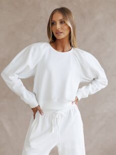 BY O LA LA!  BLUZA PIANKA Z PODUSZKAMI ŚMIETANA