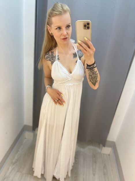 BY O LA LA! LEKKA SUKIENKA MAXI HELEN BIAŁA