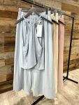 BY O LA LA...! KOMPLET BLUZKA Z ROZCIĘCIEM + SPODNIE WIDE LEG LNIANY BEŻ - 5