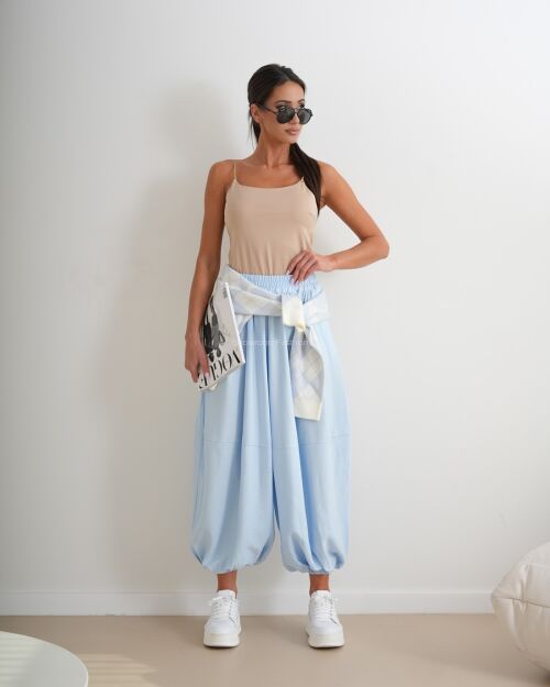 BY O LA LA! LEJĄCE SPODNIE ALLADYNKI BABY BLUE