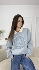 BLUZA GARFIELD Z KOŁNIERZYKIEM NIEBIESKA