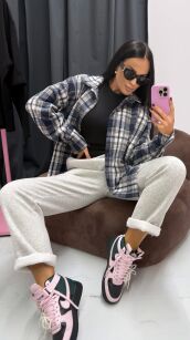 LA MILLA KOSZULA FLANELA W KRATĘ GRANAT/BIEL/SZAROŚĆ/ŁOSOŚ