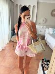 LA MILLA KOMPLET BLUZKA/CHUSTA + SZORTY DIOR RÓŻOWY - 3
