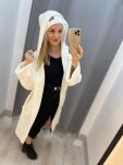 BY O LA LA...! SWETER KARDIGAN Z KAPTUREM ECRU - 3