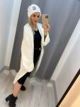 BY O LA LA...! SWETER KARDIGAN Z KAPTUREM ECRU - 5