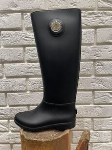 BY O LA LA...! BUTY KALOSZE KÓŁKO CZARNE/SREBRO