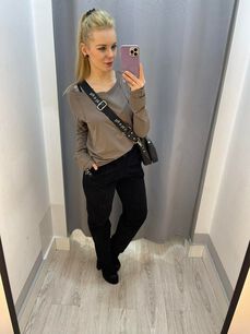 BY O LA LA! SPODNIE SZTRUKSOWE CZARNE