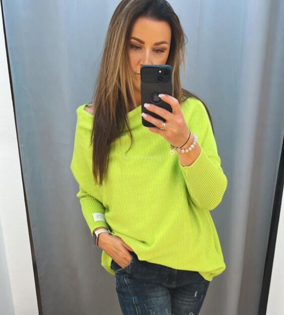 BY O LA LA...! OVERSIZOWY SWETER WODA LIMONKA
