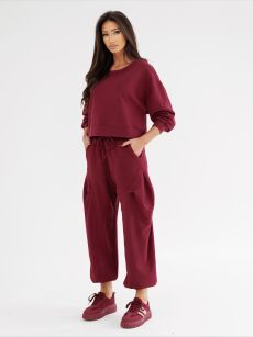 BY O LA LA...! DRESOWE SPODNIE ZASZEWKA MERLOT (BORDO)