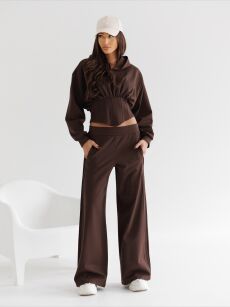 BY O LA LA...! KOMPLET BLUZA GORSET + SPODNIE CZEKOLADA (CHOCOMUS)