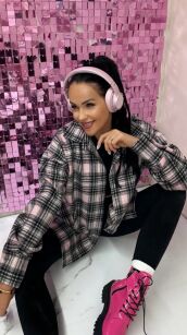 LA MILLA KOSZULA FLANELA W KRATĘ RÓŻ/CZERŃ